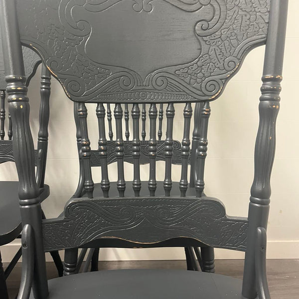 6 Farmhouse Pressed Back Dining Chairs