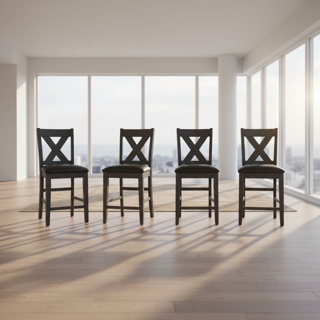 4 Counter Height Upholstered Chairs