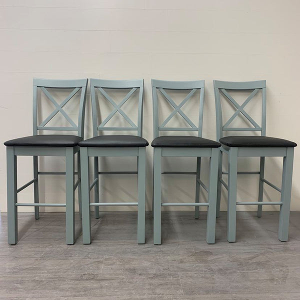 4 Galvanized Grey Counter Height Stools