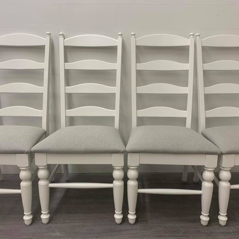 4 Little White Modern Farmhouse Style Dining Chairs