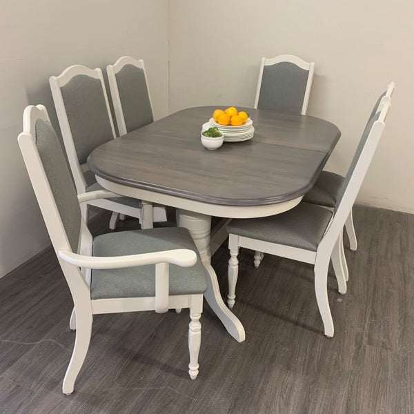 7 Piece Little White Dining Set