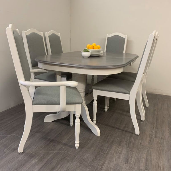 7 Piece Little White Dining Set