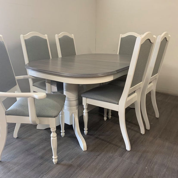7 Piece Little White Dining Set