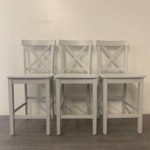 3 Bone White Counter Height Stools